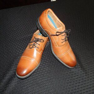 Men's Size 11.5 Nunn Bush Comfort Gel Dress Shoes Cognac Brown Leather Oxford